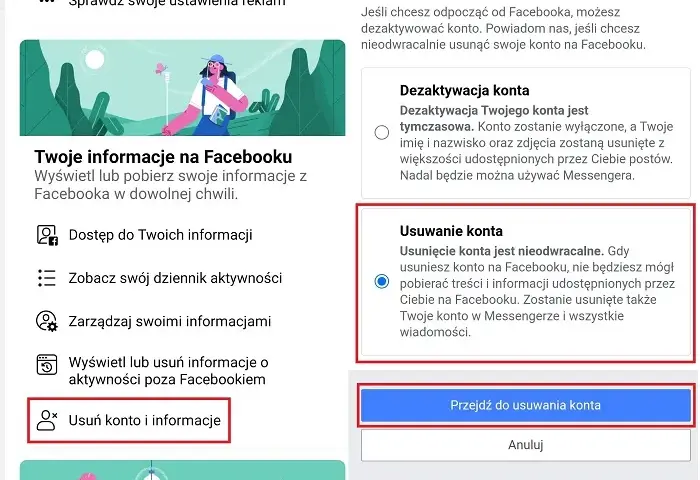 Jak dezaktywować konto na FB w aplikacji - szybki poradnik